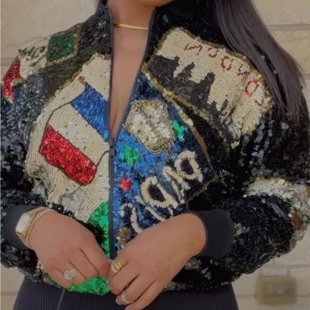 I.B. Diffusion vintage Souvenir Sequined Bomers